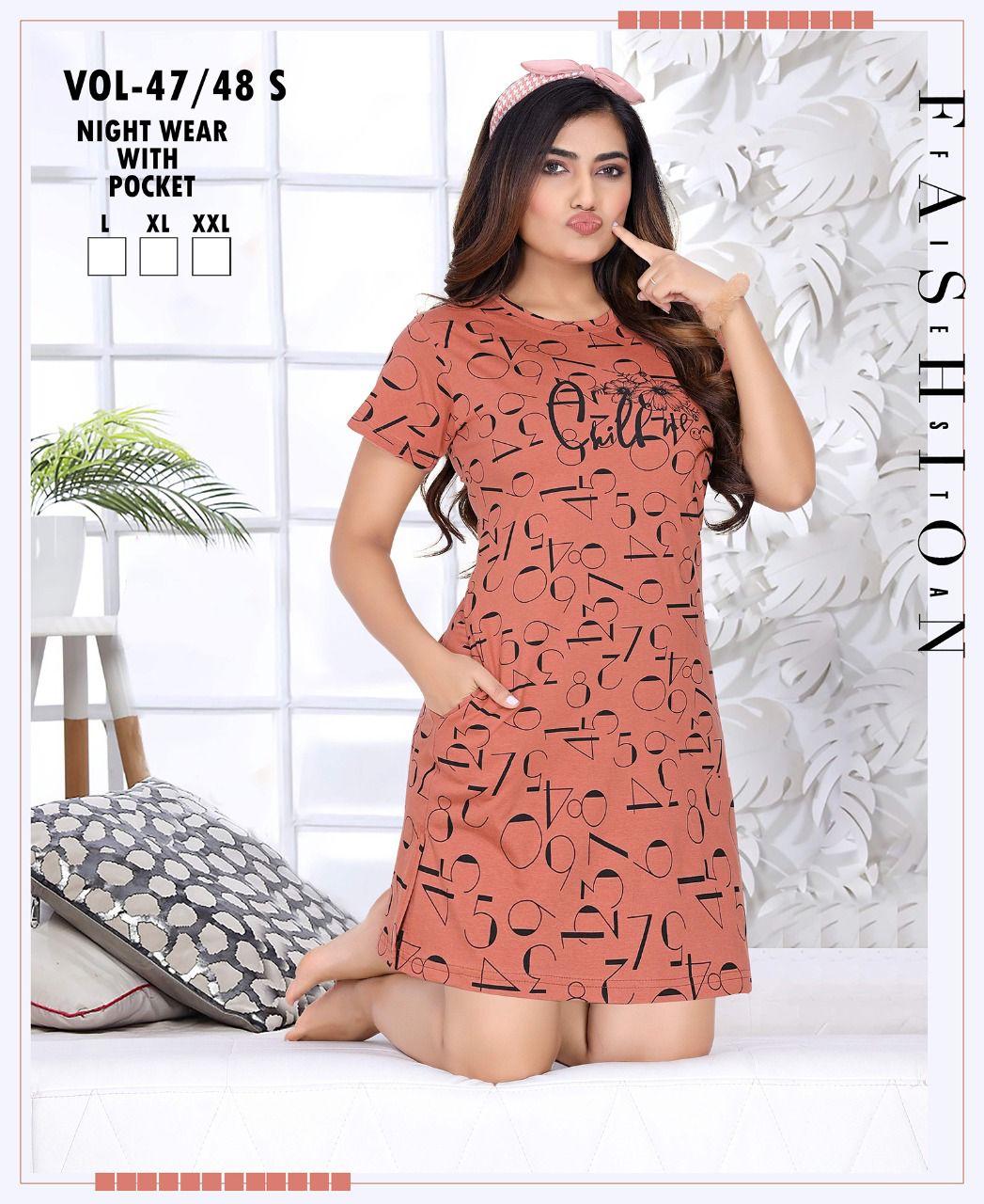 Summer Special 4748 Long Top Fancy Wear Wholesale Night Dress Collection